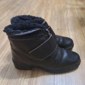 Dark Brown Real Leather Winter Boots